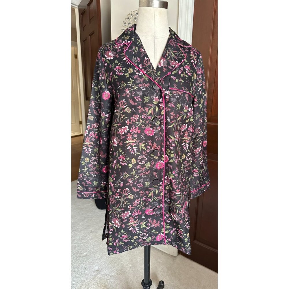 NWOT Black floral button down kimono jacket by mod/x XS
